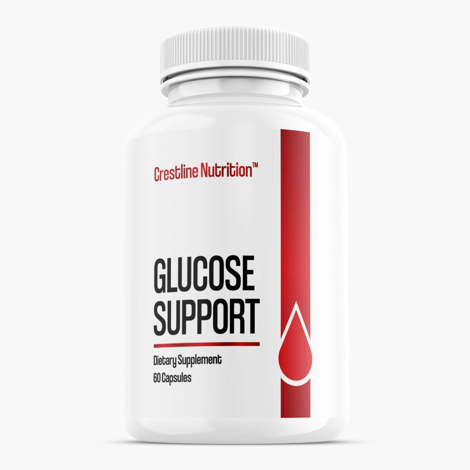 Crestline Glucose Support dietary supplement, 60 capsules for healthy blood sugar and glucose levels.