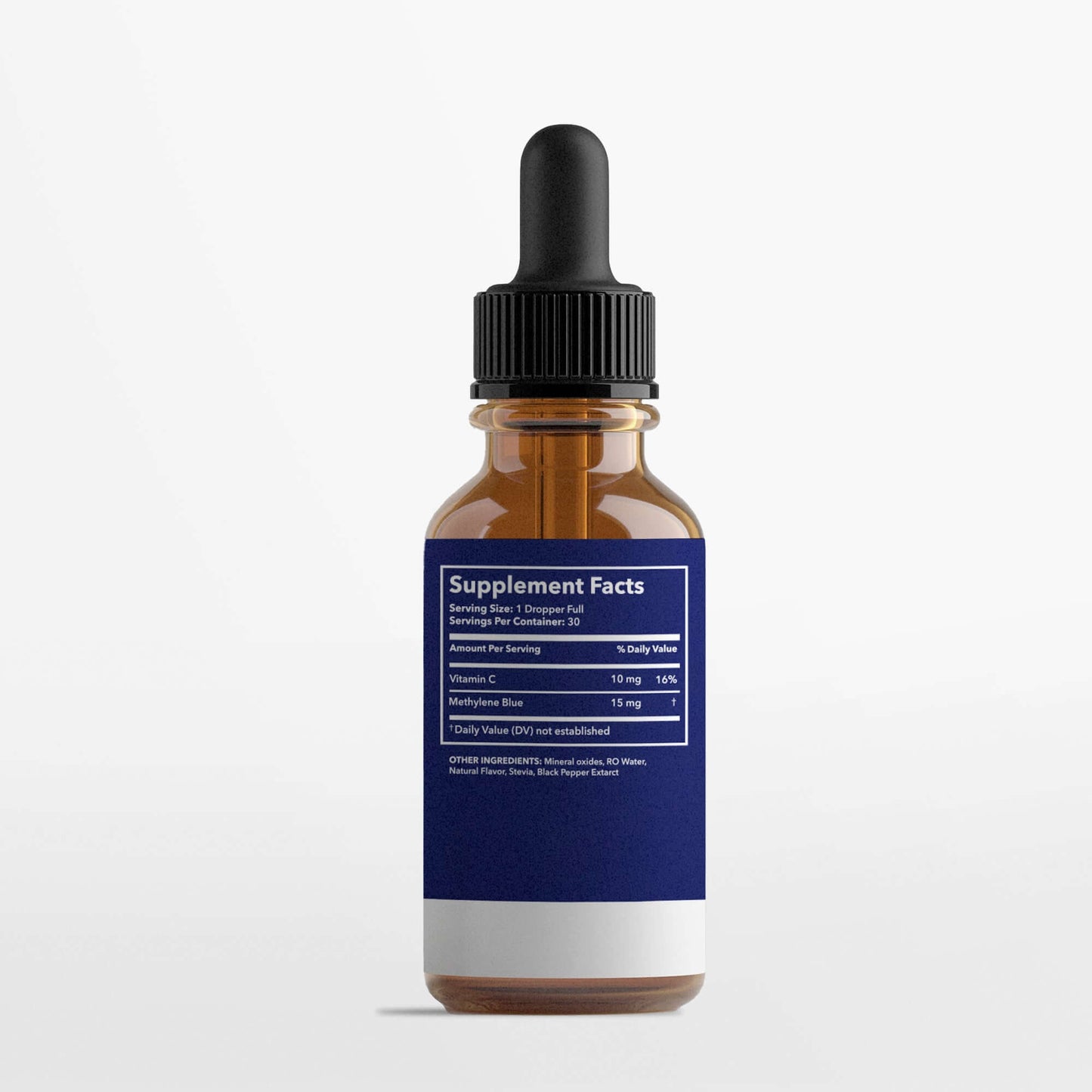 Crestline Methylene Blue supplement bottle highlighting anti-aging benefits and healthy blood glucose support.