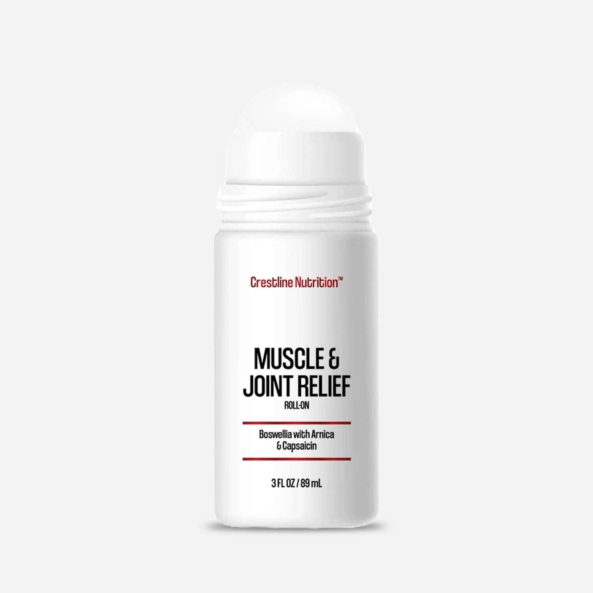 Crestline Roll-On Pain Reliever with Boswellia, Arnica & Capsaicin for muscle and joint relief, 3 fl oz.