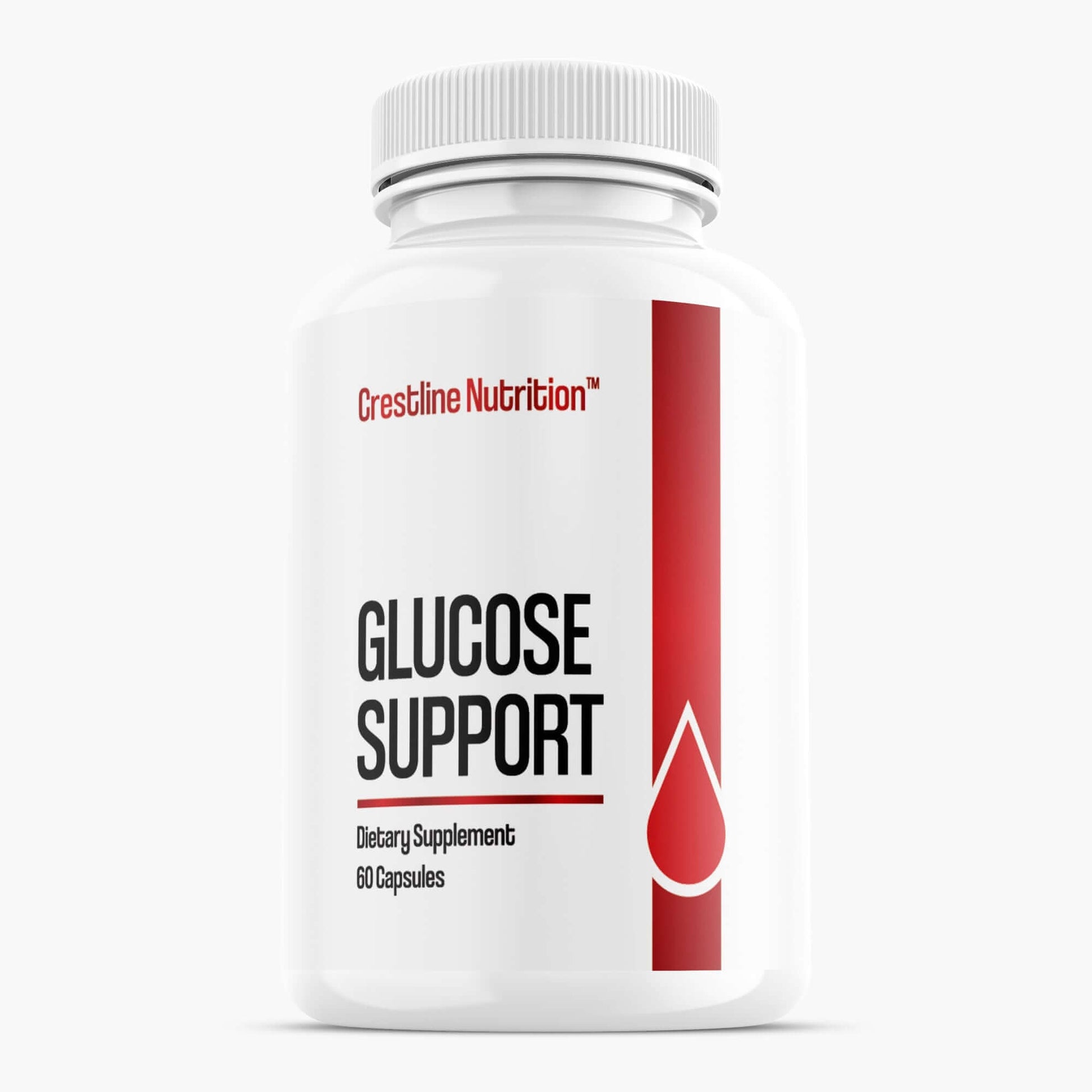 Crestline Glucose Support dietary supplement, 60 capsules for healthy blood sugar and glucose levels.